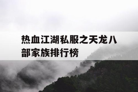 热血江湖私服之天龙八部家族排行榜