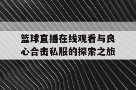 篮球直播在线观看与良心合击私服的探索之旅