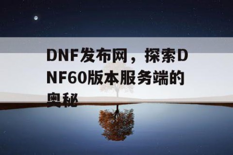 DNF发布网，探索DNF60版本服务端的奥秘