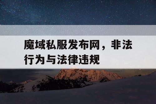 魔域私服发布网，非法行为与法律违规