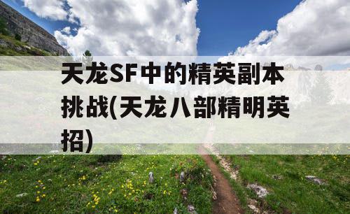 天龙SF中的精英副本挑战(天龙八部精明英招) 天龙SF中的精英副本挑战(天龙八部精明英招)