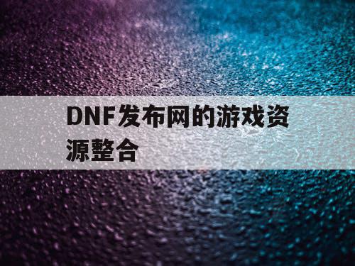 DNF发布网的游戏资源整合