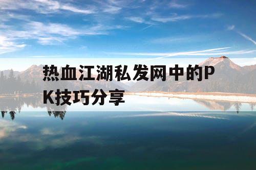 热血江湖私发网中的PK技巧分享