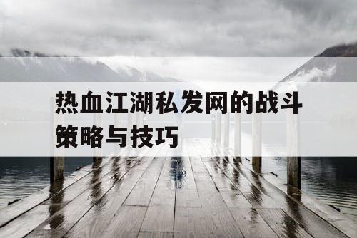 热血江湖私发网的战斗策略与技巧