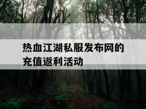 热血江湖私服发布网的充值返利活动