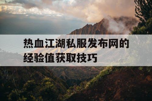 热血江湖私服发布网的经验值获取技巧 热血江湖私服发布网的经验值获取技巧