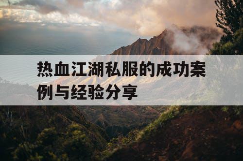 热血江湖私服的成功案例与经验分享