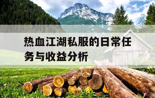 热血江湖私服的日常任务与收益分析