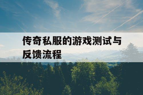 传奇私服的游戏测试与反馈流程