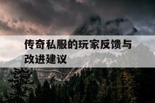 传奇私服的玩家反馈与改进建议
