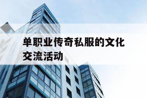 单职业传奇私服的文化交流活动