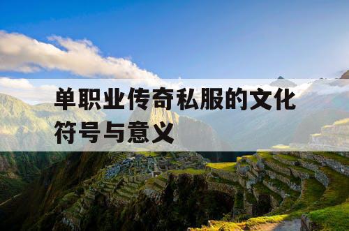 单职业传奇私服的文化符号与意义