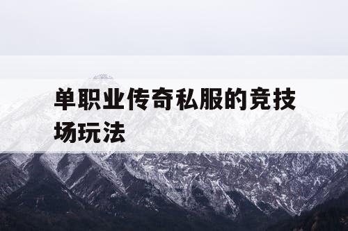 单职业传奇私服的竞技场玩法