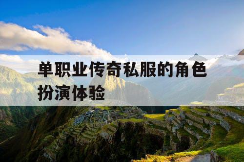 单职业传奇私服的角色扮演体验 单职业传奇私服的角色扮演体验