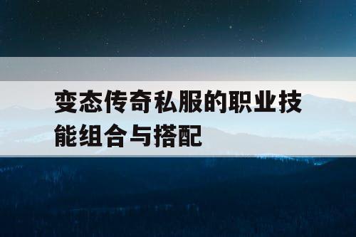变态传奇私服的职业技能组合与搭配 变态传奇私服的职业技能组合与搭配