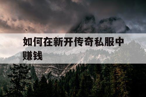 如何在新开传奇私服中赚钱