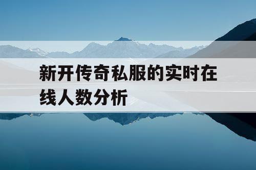 新开传奇私服的实时在线人数分析