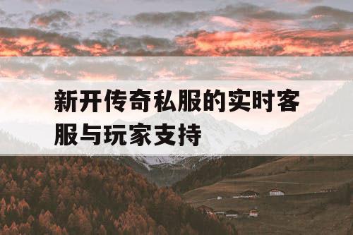 新开传奇私服的实时客服与玩家支持