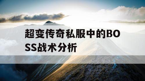 超变传奇私服中的BOSS战术分析 超变传奇私服中的BOSS战术分析