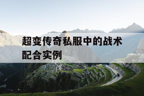 超变传奇私服中的战术配合实例 超变传奇私服中的战术配合实例