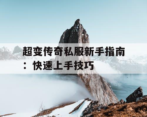 超变传奇私服新手指南：快速上手技巧