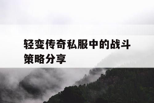 轻变传奇私服中的战斗策略分享 轻变传奇私服中的战斗策略分享