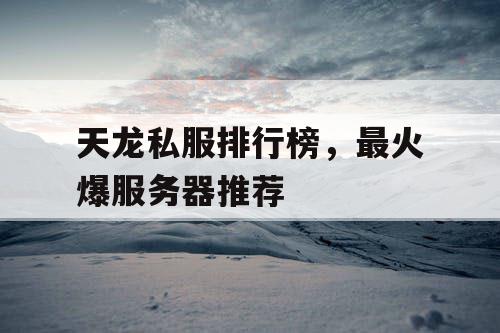 天龙私服排行榜,最火爆服务器推荐 天龙私服排行榜,最火爆服务器推荐