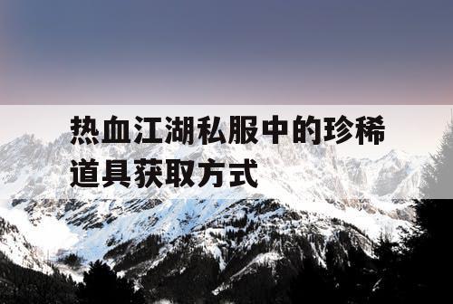 热血江湖私服中的珍稀道具获取方式