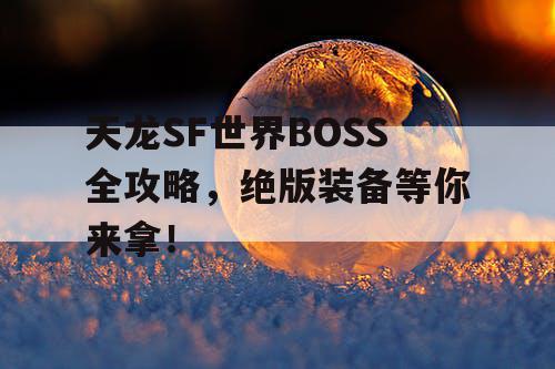 天龙SF世界BOSS全攻略，绝版装备等你来拿！