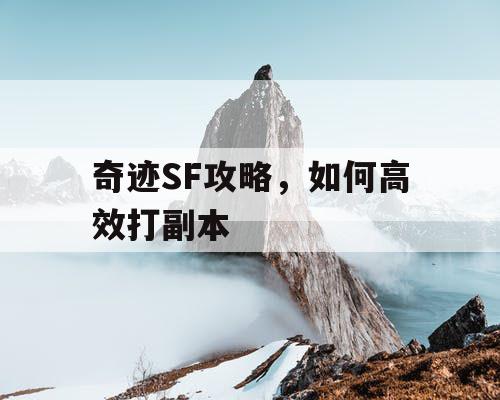 奇迹SF攻略,如何高效打副本 奇迹SF攻略,如何高效打副本