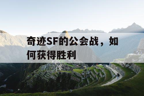 奇迹SF的公会战，如何获得胜利