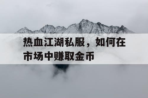 热血江湖私服，如何在市场中赚取金币