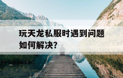 玩天龙私服时遇到问题如何解决？