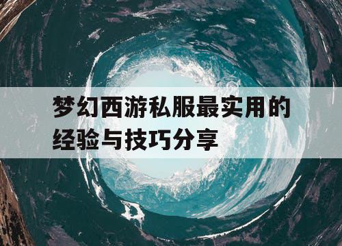 梦幻西游私服最实用的经验与技巧分享