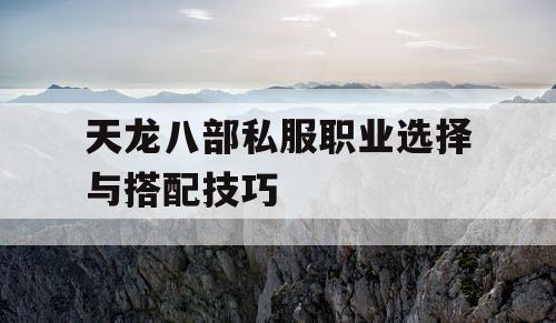 天龙八部私服职业选择与搭配技巧 天龙八部私服职业选择与搭配技巧
