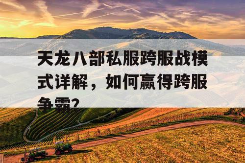 天龙八部私服跨服战模式详解，如何赢得跨服争霸？