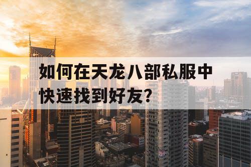 如何在天龙八部私服中快速找到好友？