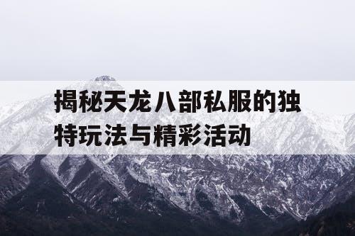 揭秘天龙八部私服的独特玩法与精彩活动