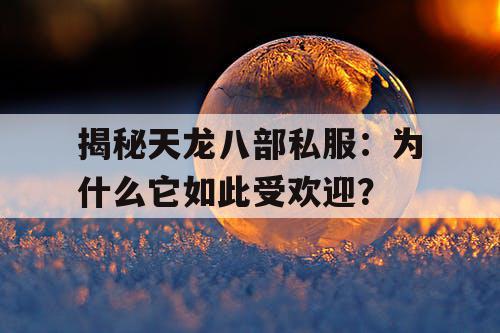 揭秘天龙八部私服:为什么它如此受欢迎? 揭秘天龙八部私服:为什么它如此受欢迎?