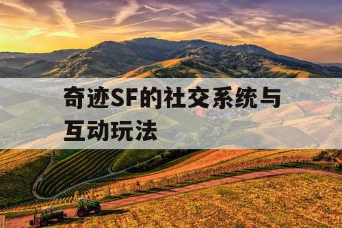 奇迹SF的社交系统与互动玩法