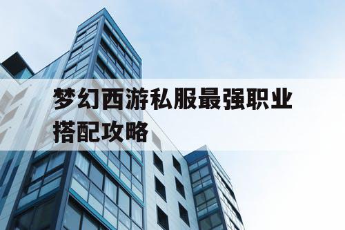 梦幻西游私服最强职业搭配攻略