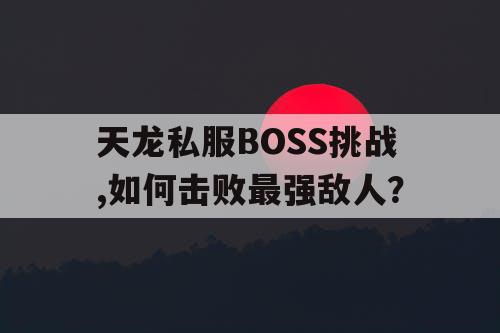 天龙私服BOSS挑战,如何击败最强敌人？