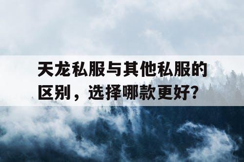 天龙私服与其他私服的区别，选择哪款更好？