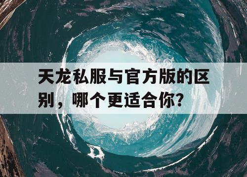 天龙私服与官方版的区别，哪个更适合你？