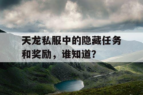天龙私服中的隐藏任务和奖励，谁知道？