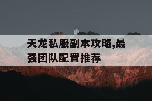 天龙私服副本攻略,最强团队配置推荐