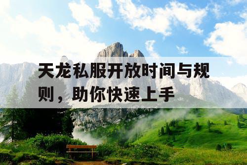 天龙私服开放时间与规则,助你快速上手 天龙私服开放时间与规则,助你快速上手