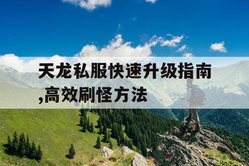 天龙私服快速升级指南,高效刷怪方法 天龙私服快速升级指南,高效刷怪方法