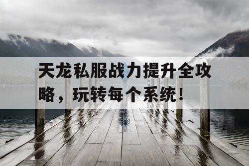 天龙私服战力提升全攻略,玩转每个系统! 天龙私服战力提升全攻略,玩转每个系统!