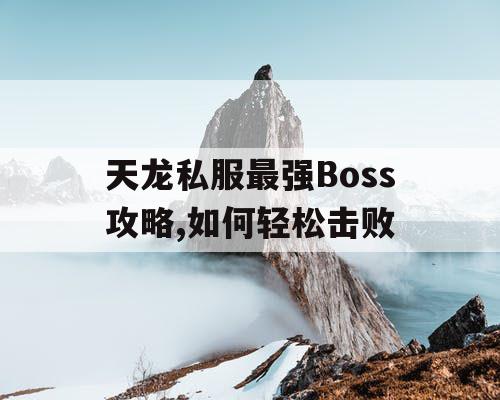 天龙私服最强Boss攻略,如何轻松击败 天龙私服最强Boss攻略,如何轻松击败